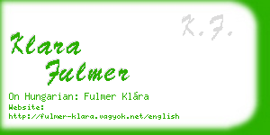 klara fulmer business card